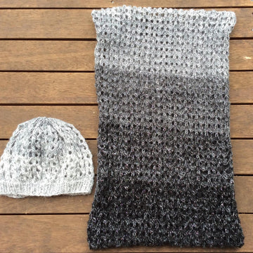 Sylvia - lace stitch beanie and cowl