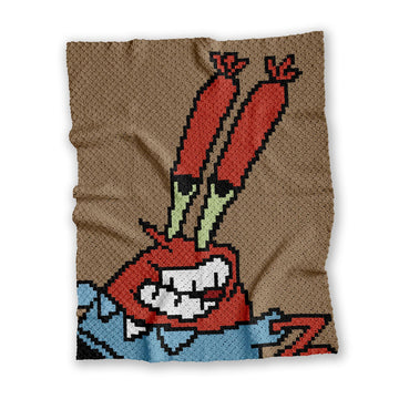 SpongeBob Mr. Krabs Crimson Blanket Child Room Home Decor C2C Crochet Pattern