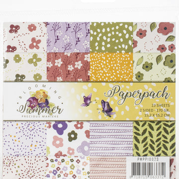 Find It Trading Precious Marieke Paper Pack 6"X6" 23/Pkg - Blooming Summer, Double-Sided Designs
