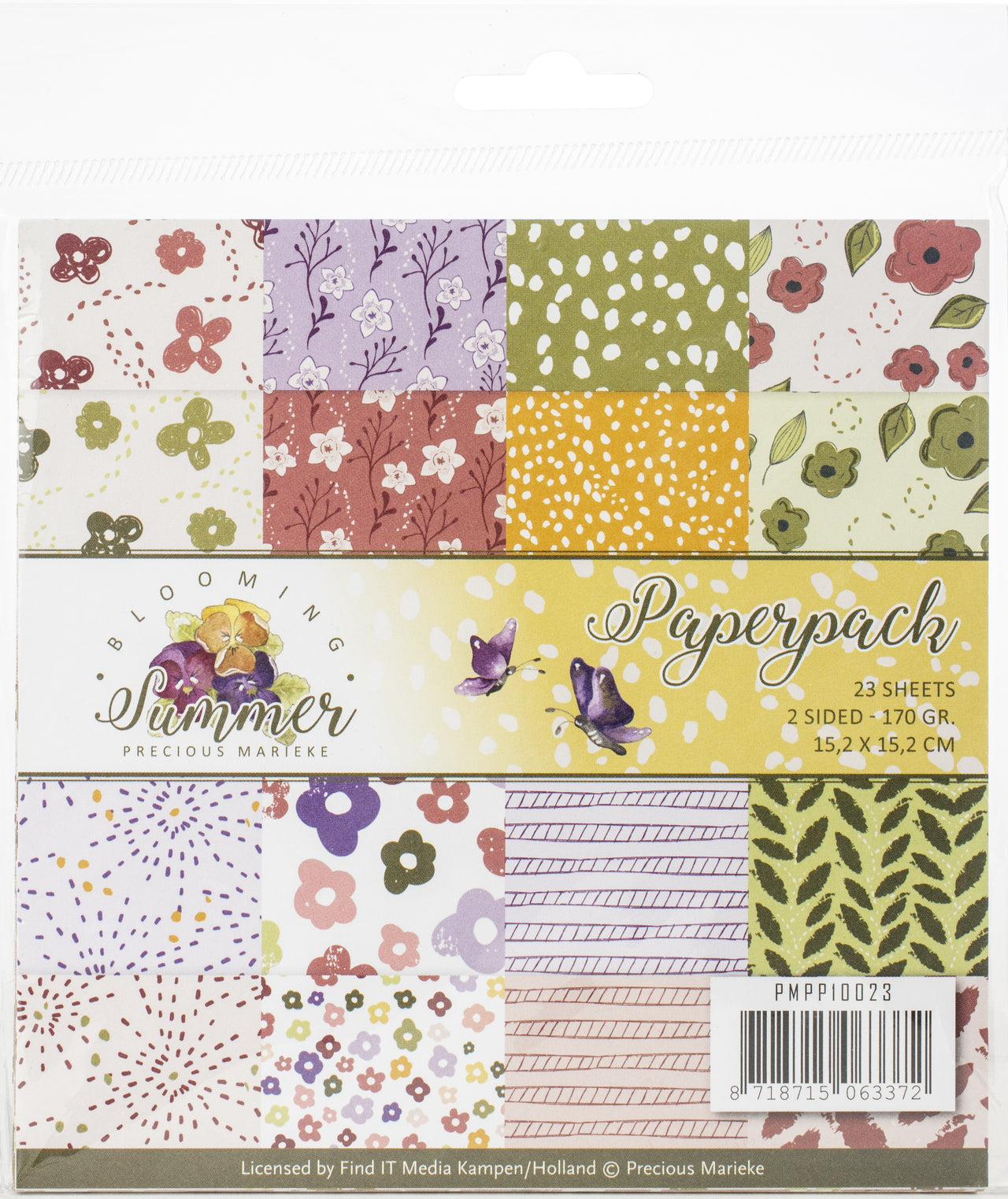 Find It Trading Precious Marieke Paper Pack 6"X6" 23/Pkg - Blooming Summer, Double-Sided Designs
