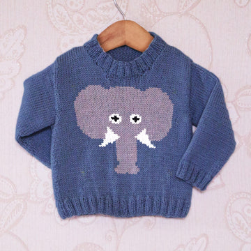 Intarsia - Elephant Face Chart - Childrens Sweater