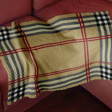 C2C CROCHET PATTERN Burberry Graph Blanket Plaid Home Decor Afghan Fashion Throw
