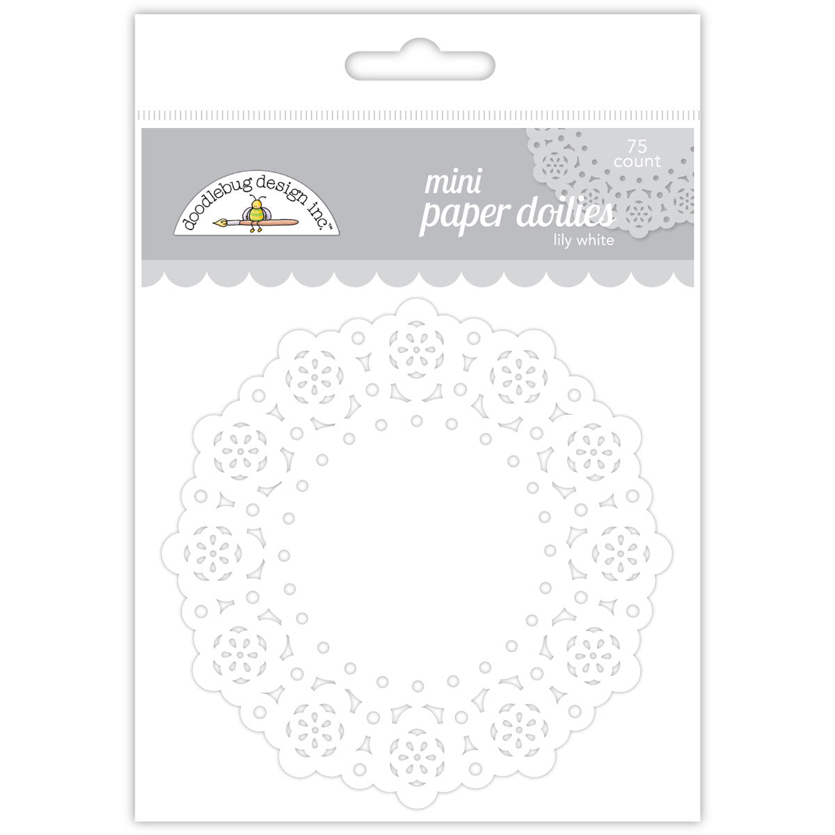 Doodlebug Mini Doilies 3" 75/Pkg - Lily White