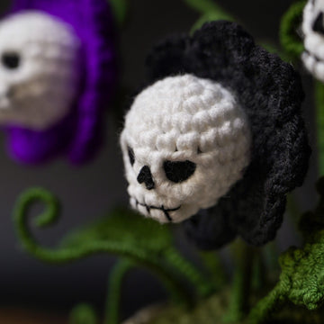 Crochet PDF pattern skull flowerpot
