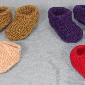 Baby Simple Aran Circular Slippers