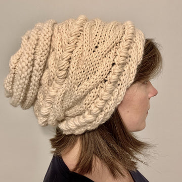 Cabled Slouchy Hat
