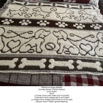 Whimsical Doggy Blanket Overlay Mosaic Crochet Pattern