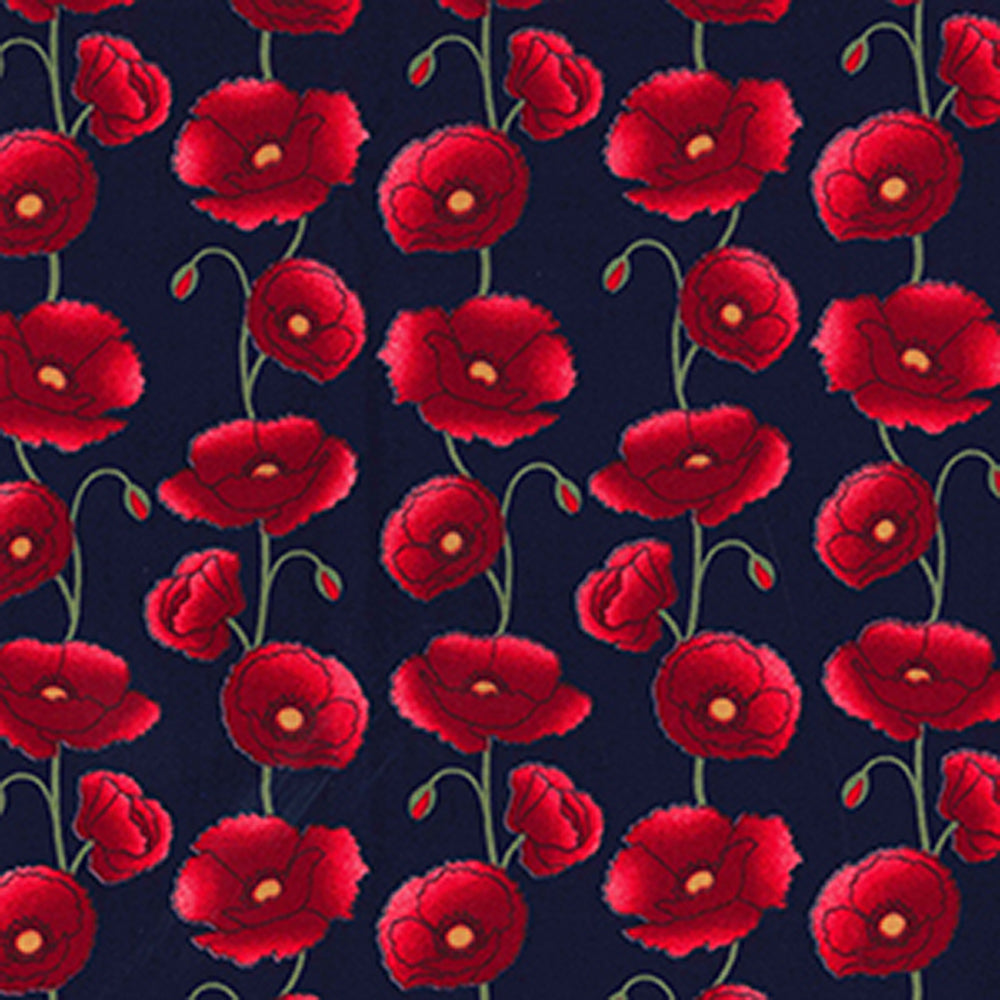 Rose & Hubble Cotton Poplin Printed - Poppies Navy