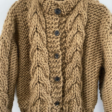 Bulky Cable Crop Cardigan