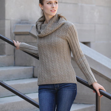 Herringbone Cowl Pullover
