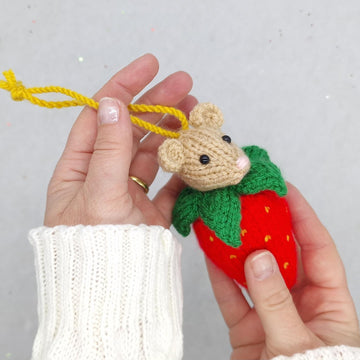 Strawberry Jam Mouse Bauble Hanging Ornament