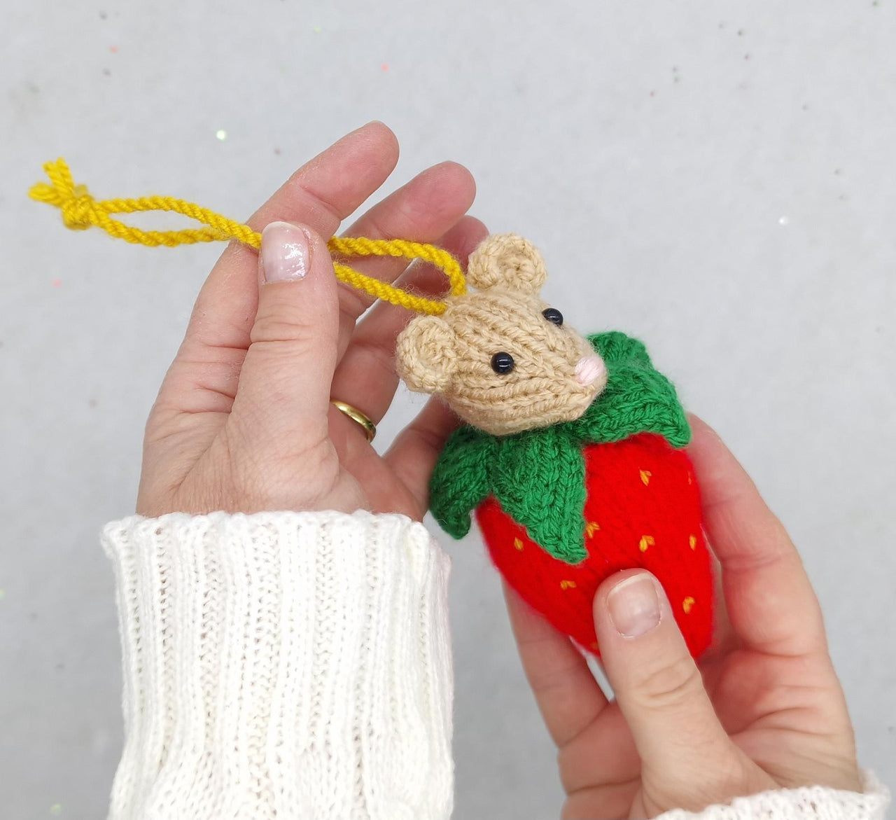 Strawberry Jam Mouse Bauble Hanging Ornament