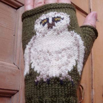 Barn Owl fingerless gloves/mitts