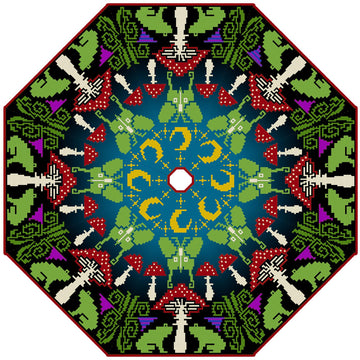 Mushroom Forest Holiday Tree Skirt