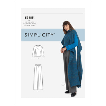 Simplicity Misses' Knit Top, Pants & Knit Cape S9185 - Sewing Pattern