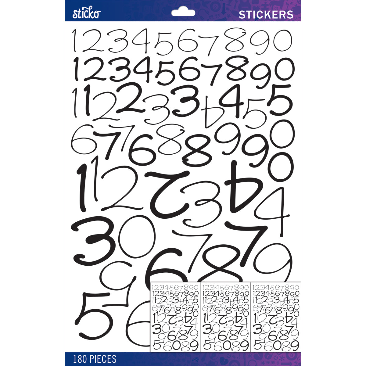 Sticko Numbers Stickers - Black Wendy Numbers Variety Pack