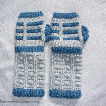 Dalek-Inspired Fingerless Gloves