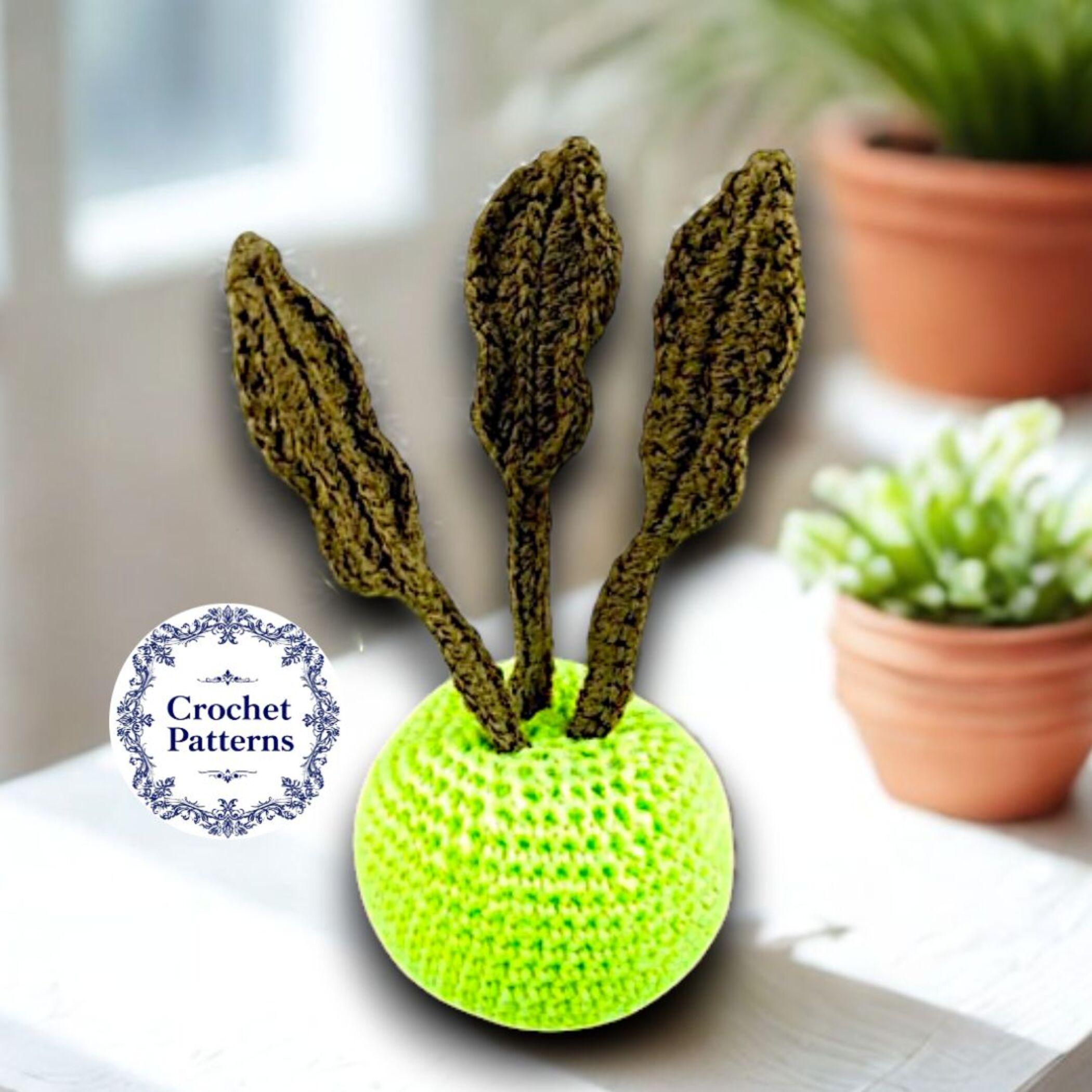 Crochet Food Kohlrabi Cabbage: Amigurumi Pattern for Born Baby Gift (PDF)