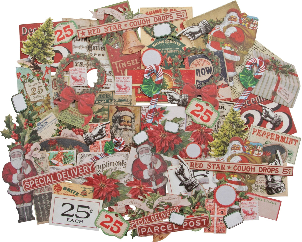 Advantus Idea-Ology Ephemera Pack 81/Pkg - Snippets Tiny Die-Cuts/Christmas