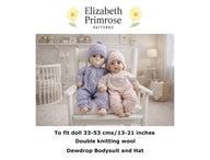Dewdrop Bodysuit & Hat Knitting Pattern for Dolls 33–53cm | DK | P125 | Elizabeth Primrose Patterns