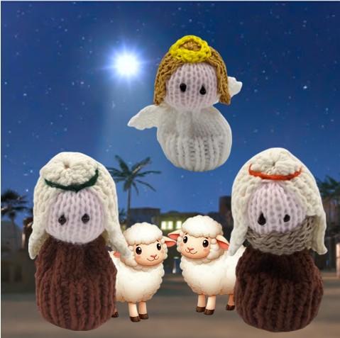 Knitivity Ferrero Cosies - Shepherds and Angel