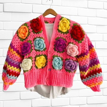 Rose Crochet Cardigan