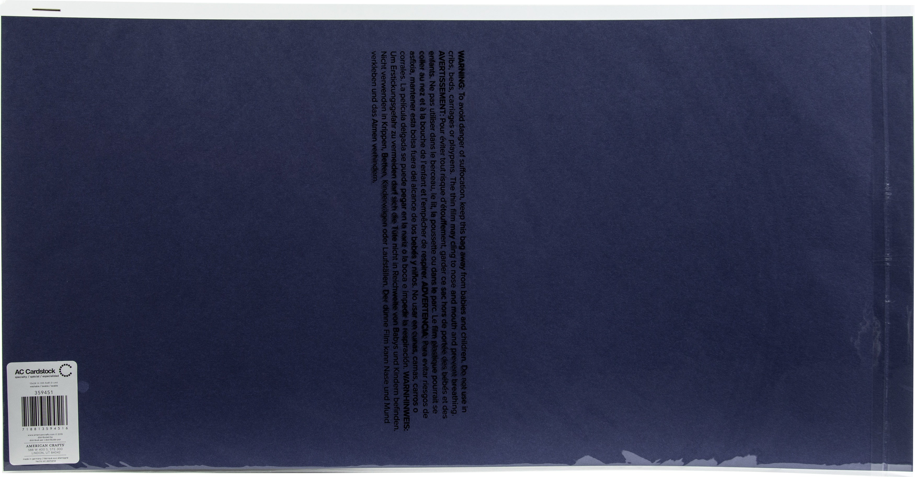 American Crafts Washable Matte Paper 12"X24" - Storm
