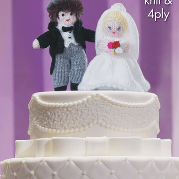 Bride & Groom Cake Toppers in King Cole Dollymix DK, King Cole Big Value 4ply & King Cole Moments - 9067pdf - Downloadable PDF