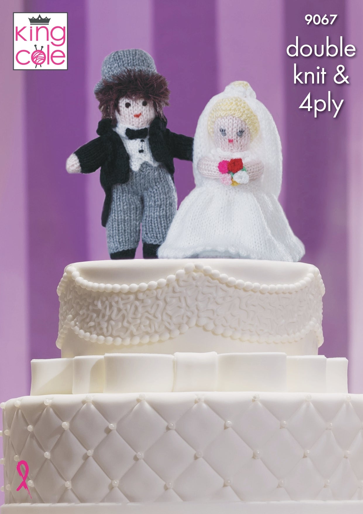 Bride & Groom Cake Toppers in King Cole Dollymix DK, King Cole Big Value 4ply & King Cole Moments - 9067pdf - Downloadable PDF