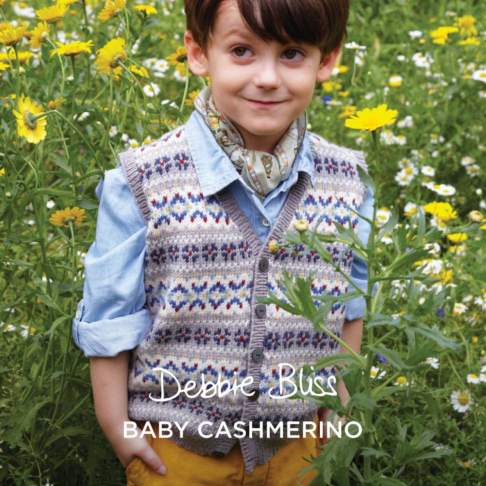 Fairisle Waistcoat - Knitting Pattern for Kids in Debbie Bliss Baby Cashmerino