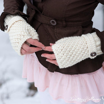Double Seed Stitch Fingerless Mitts