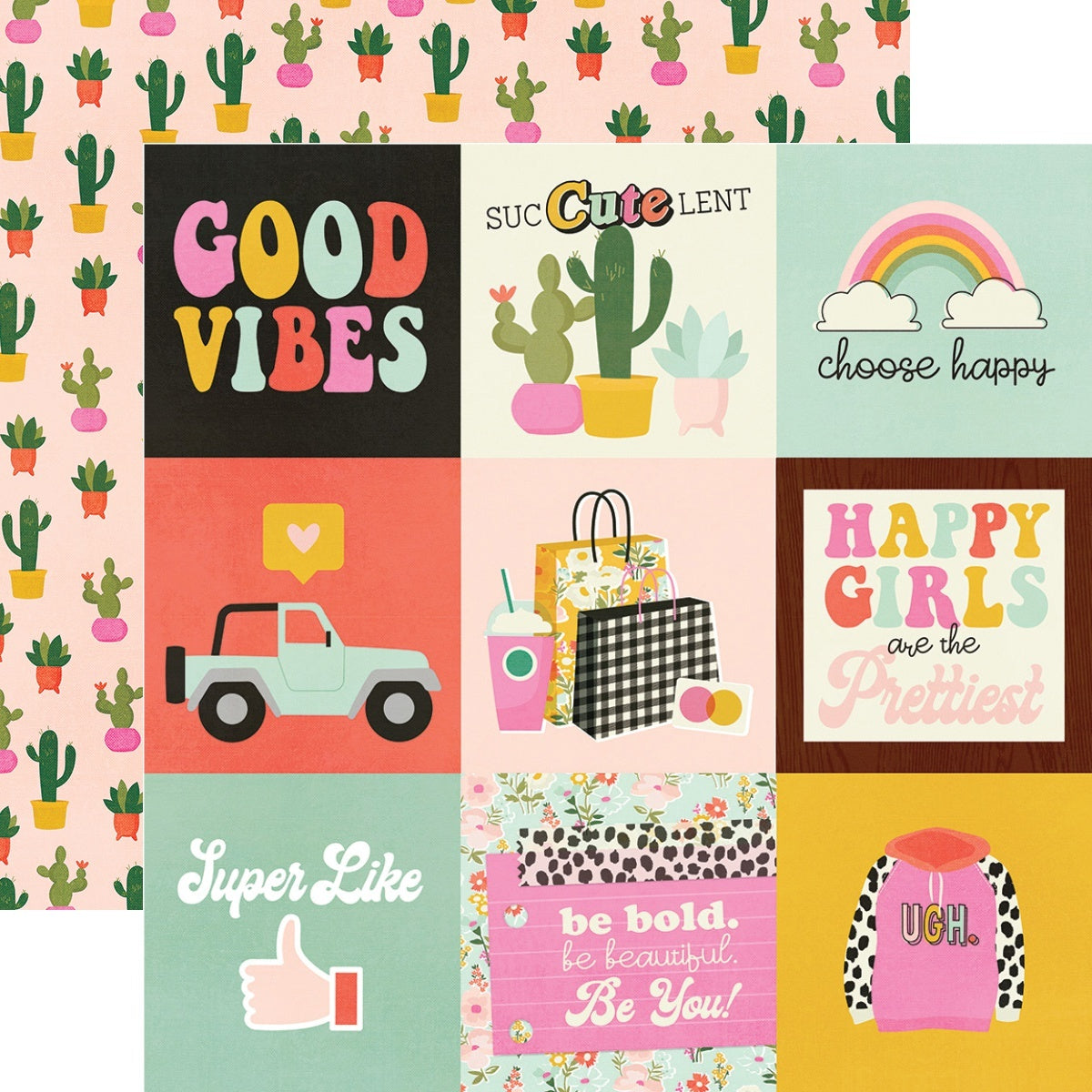 Simple Stories Kate & Ash Double-Sided Cardstock 12"X12" 25/Pkg - 4"X4" Elements