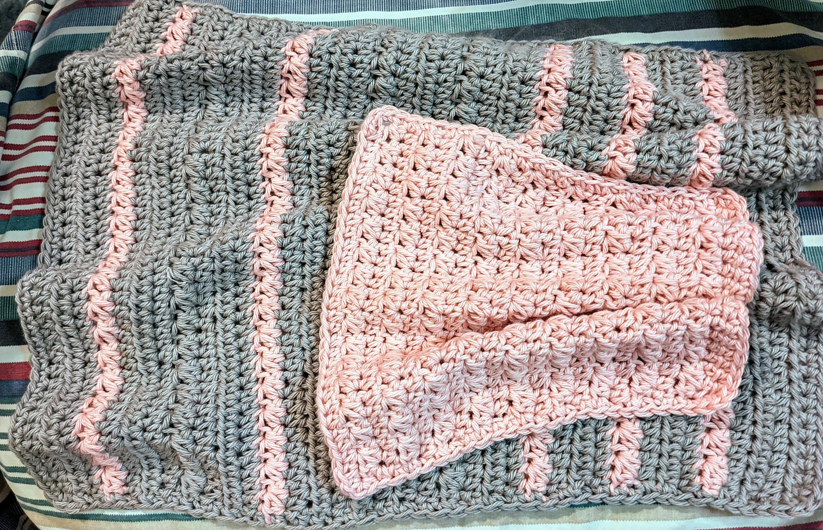 Trinity Star washcloth and dish towel