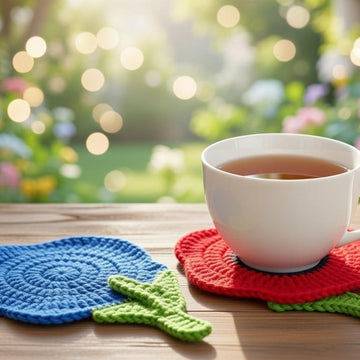 Crochet Tulip Flower Coaster Pattern | PDF + Video Tutorial