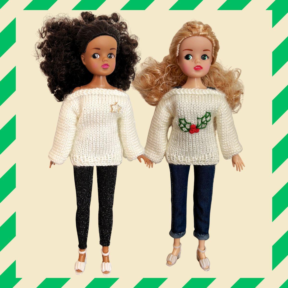 Super-Easy Festive Sweater for Sindy