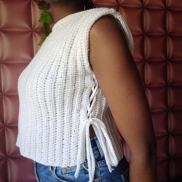 Ribbed crochet vest top