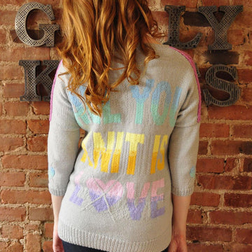 All You Knit Is Love Heart-Gyle Sweater