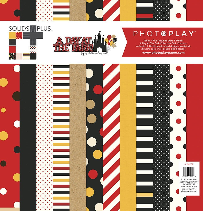 Photoplay Paper ColorPlay Collection Pack 12"X12" - A Day At The Park, 6 Designs/2 Each +