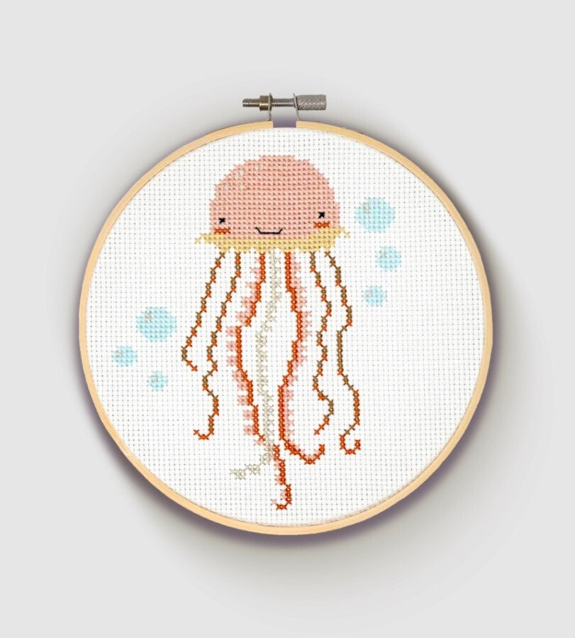 The Crafty Kit Company Jellyfish Cross Stitch Kit