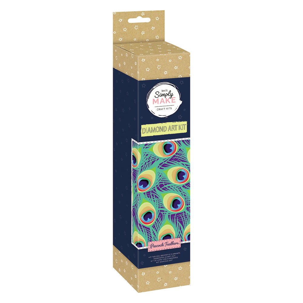 Simply Make Peacock Feathers Diamond Painting Kit - 48cm x 36cm