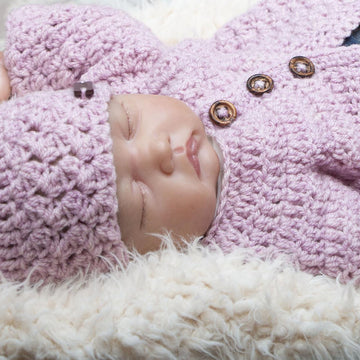 Round neck newborn cardigan 001
