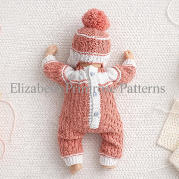 Raindrops Bodysuit and Hat Knitting Pattern for 38–46 cm Dolls – P105 – Elizabeth Primrose Patterns