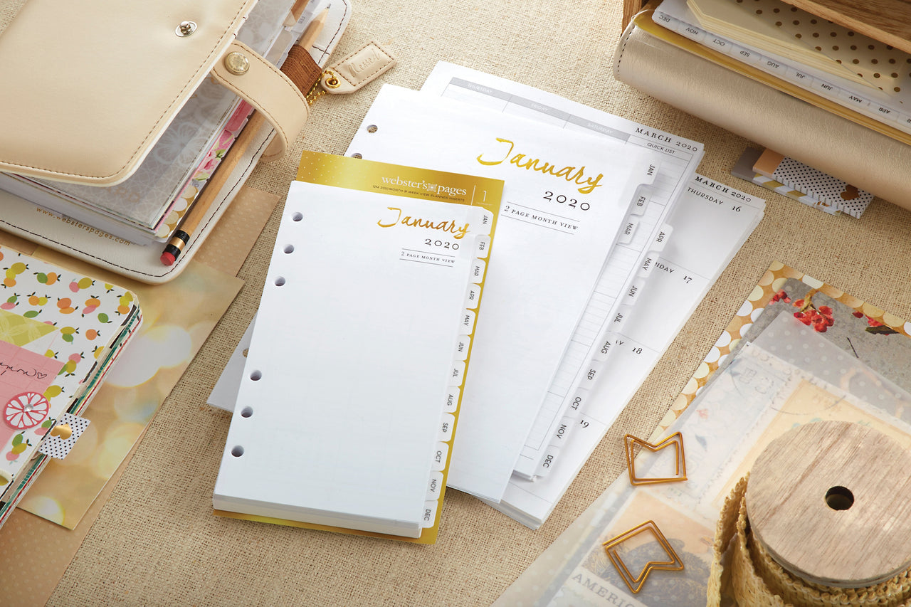 Webster's Pages A5 Planner 12-Month Calendar Insert - 2020