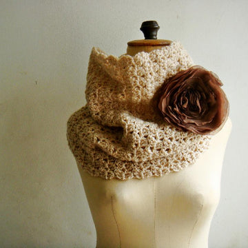 Simple Cowl and Chiffon Flower