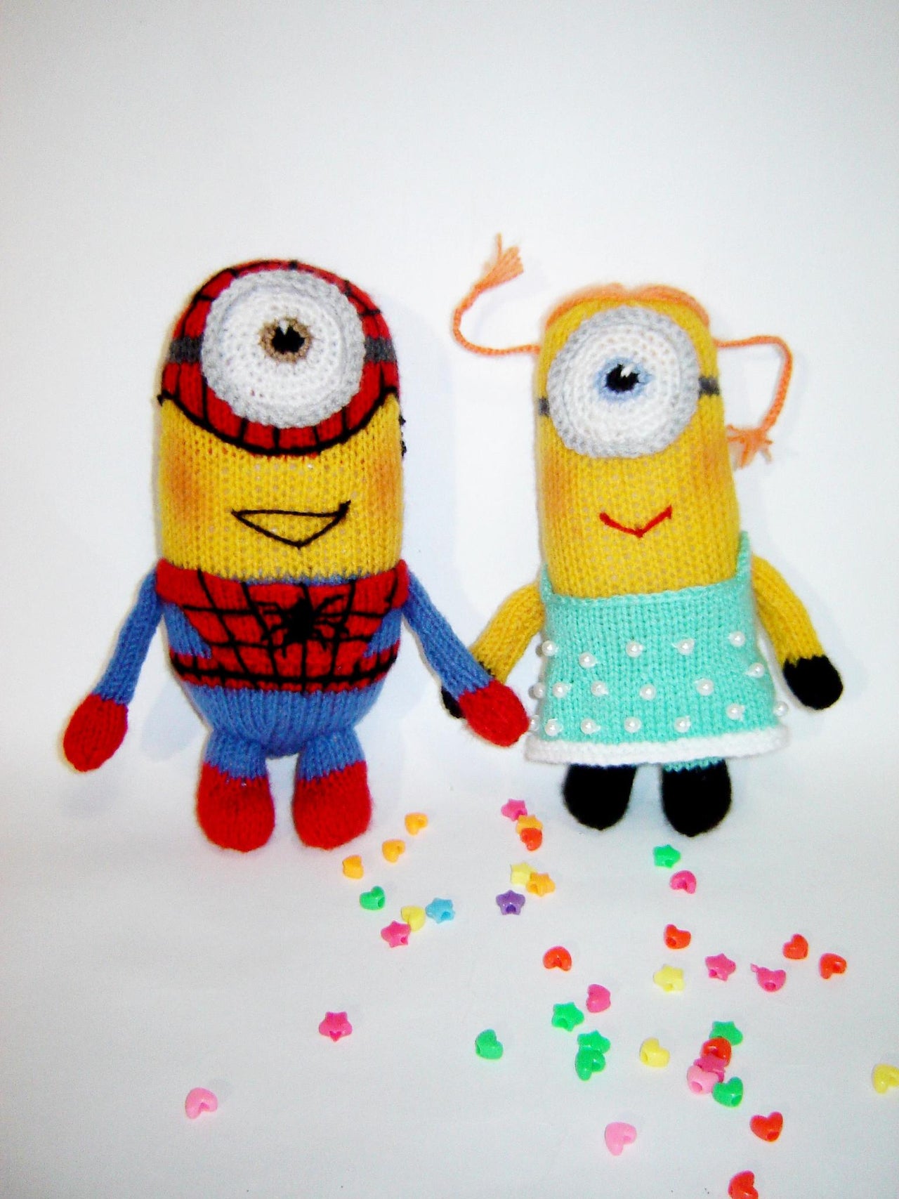 Toy Knitting Patterns -Knit Spider Minion, Minion girl figurines do it yourself