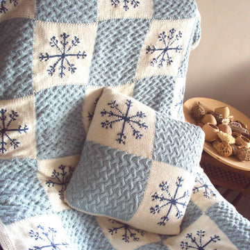 Snowflake and Texture Throw and Cushion Cover