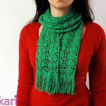Pyramids lacy fringed scarf_ M16