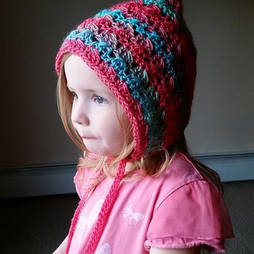 Diagonal Spike Stitch Pixie Bonnet