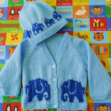 I Love Elephants - Baby Jacket and Hat