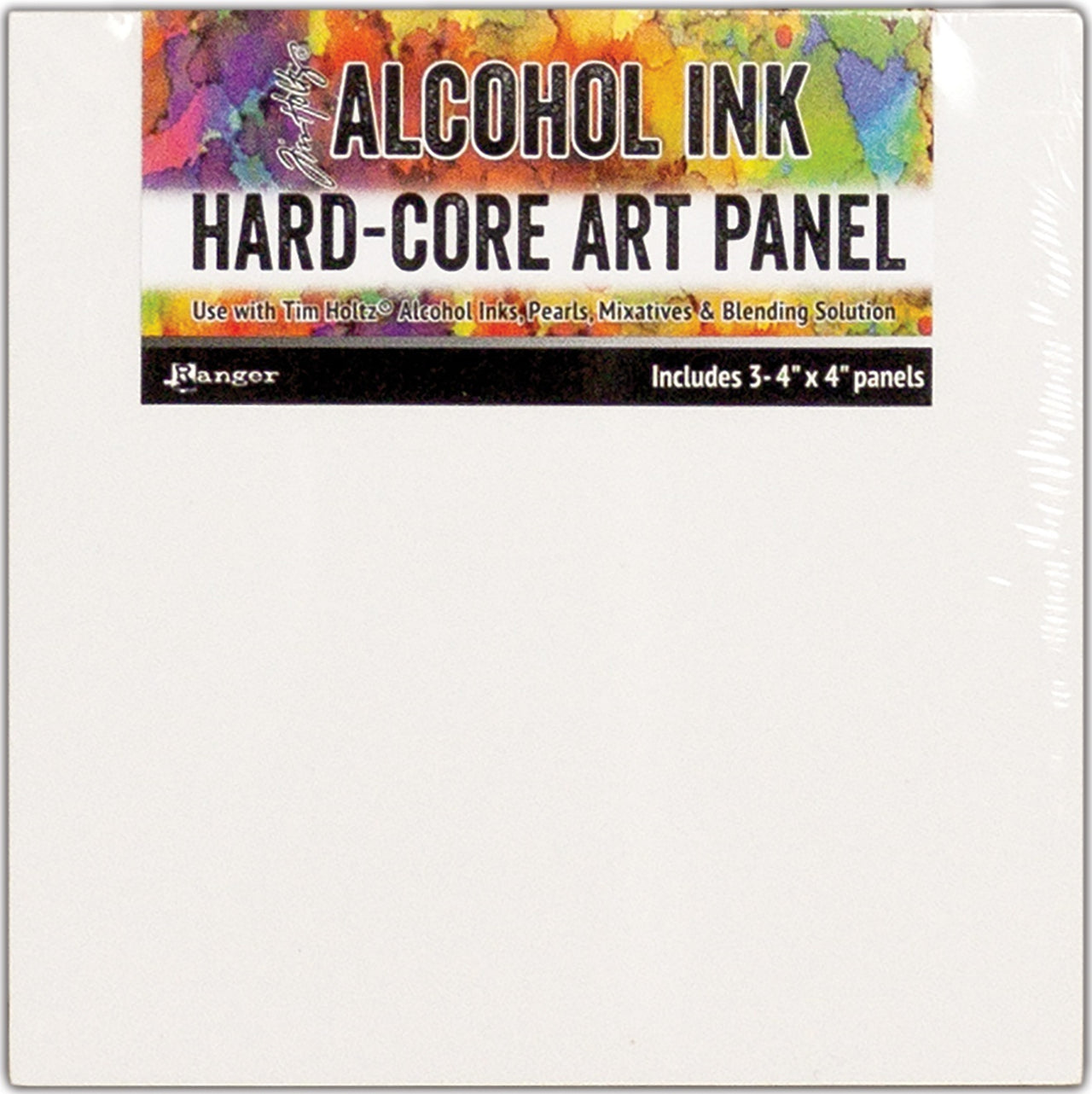Ranger Tim Holtz Alcohol Ink Hard Core Art Panel 4"X4" 3/Pkg - 568269